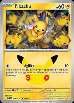 Pikachu, card 044 from Pikachu Rare