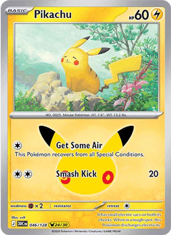 Pikachu, card 046 from 30th Celebration