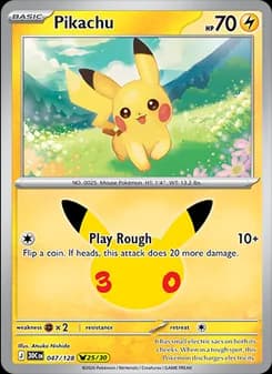 Pikachu, card 047 from Pikachu Rare