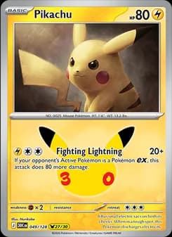 Pikachu, card 049 from Pikachu Rare