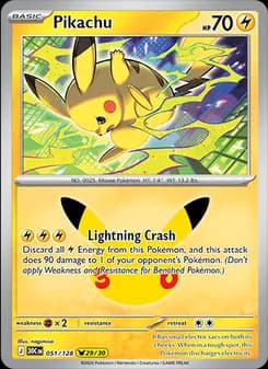 Pikachu, card 051 from Pikachu Rare