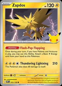 Zapdos, card 055 from Common