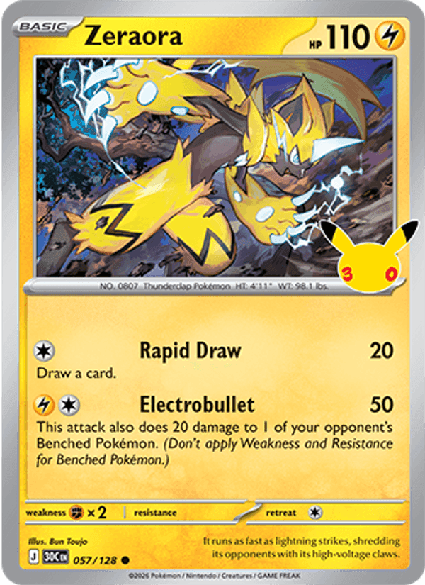 Zeraora, card 057 from 30th Celebration