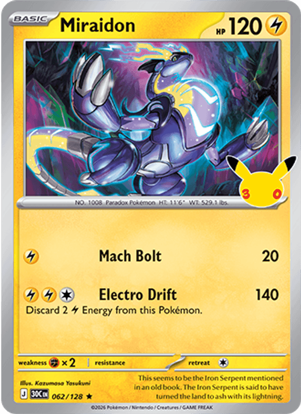 Miraidon, card 062 from 30th Celebration