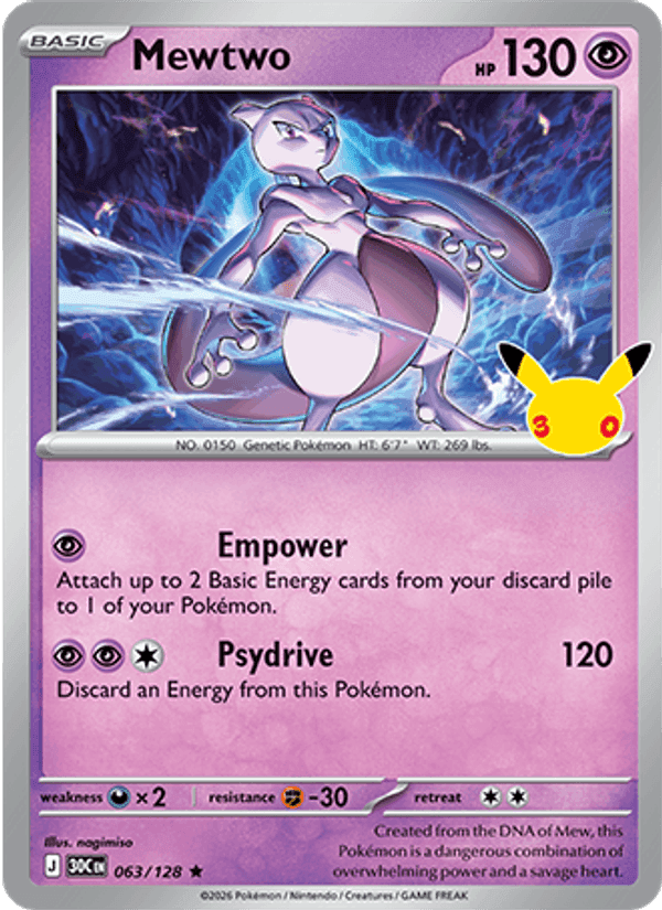 Mewtwo, card 063 from 30th Celebration