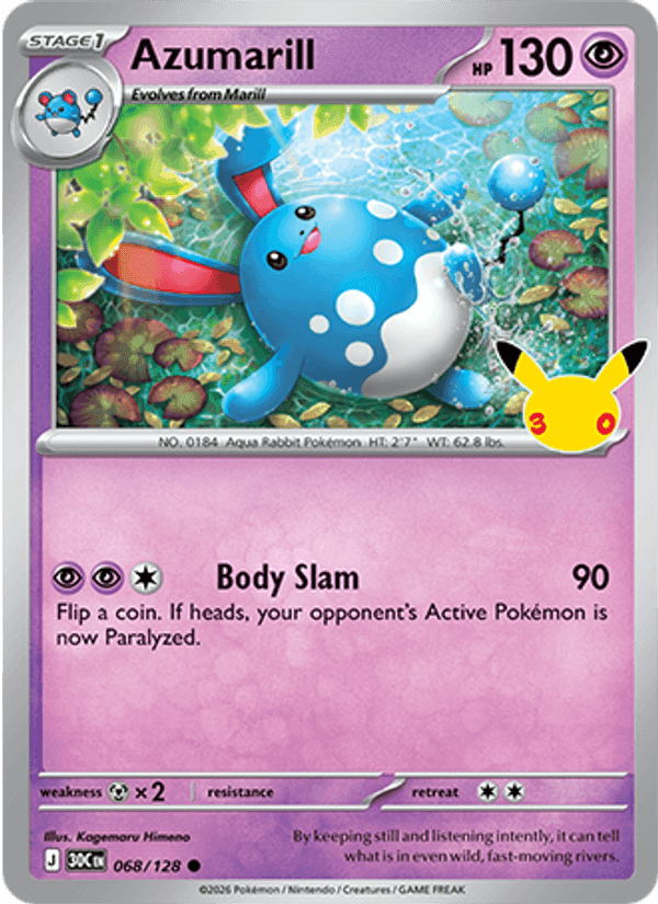 Azumarill, card 068 from 30th Celebration