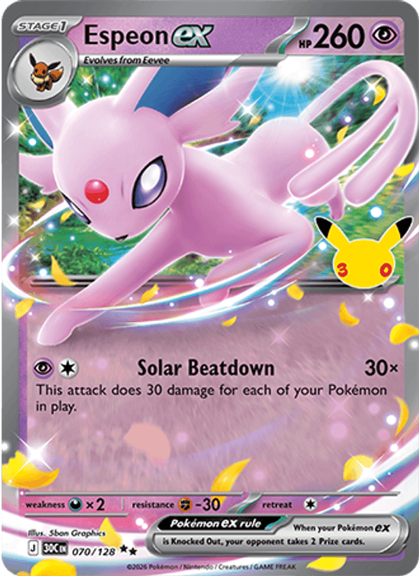 Espeon ex, card 070 from 30th Celebration