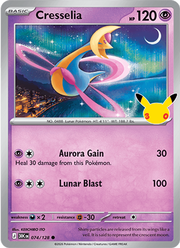 Cresselia, carta 074 de Celebração de 30 Anos