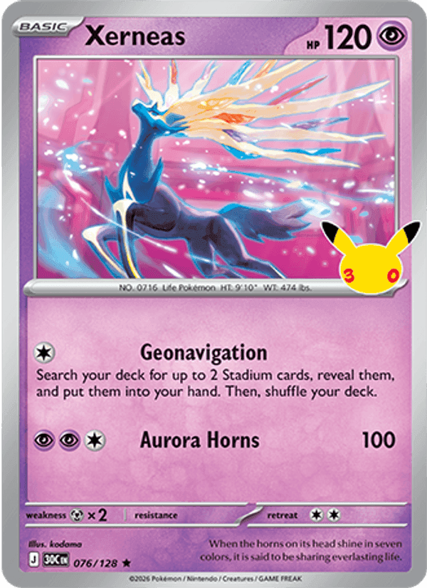 Xerneas, card 076 from 30th Celebration