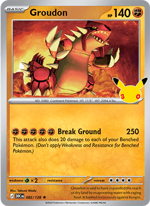 Groudon, card 082 from 30th Celebration