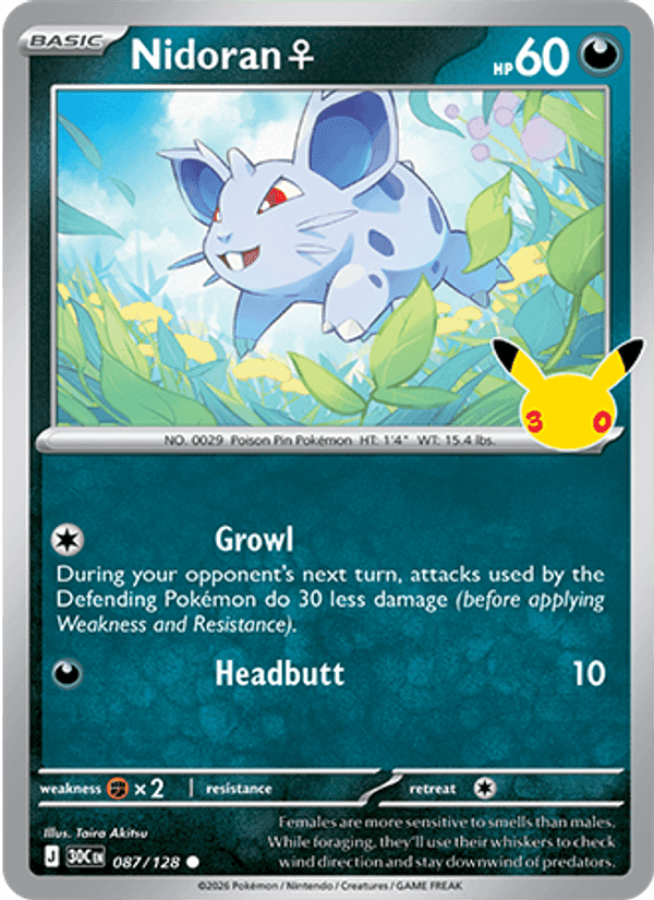 Nidoran♀, card 087 from 30th Celebration