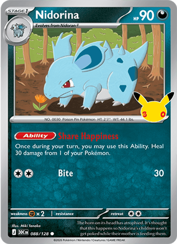 Nidorina, card 088 from 30th Celebration