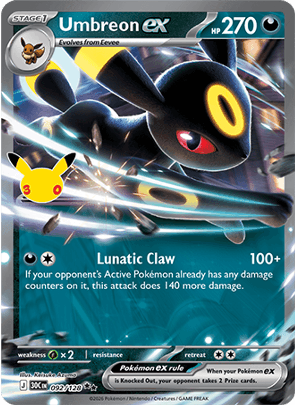 Umbreon ex, carta 092 de Celebração de 30 Anos