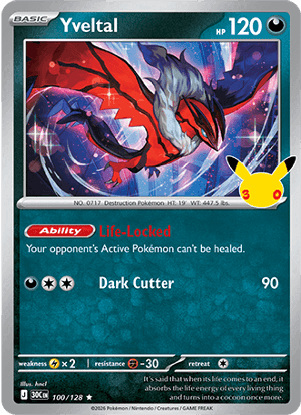 Yveltal, card 100 from 30th Celebration