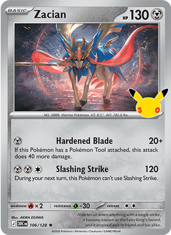 Zacian, card 106 from 30th Celebration