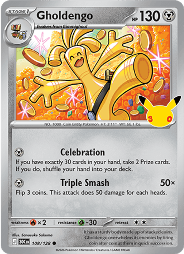 Gholdengo, card 108 from 30th Celebration