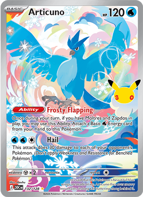 Articuno, card 132 from 30th Celebration