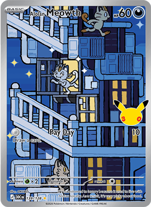 Alolan Meowth, carta 139 de Celebração de 30 Anos