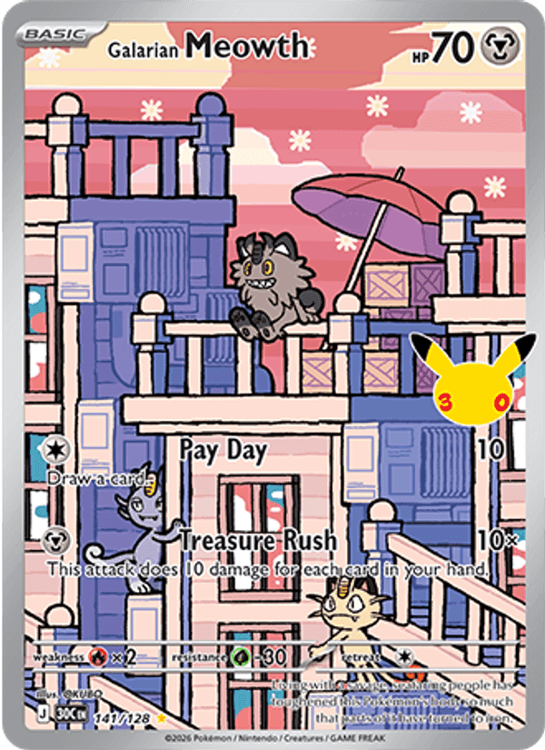 Galarian Meowth, carte 141 de 30th Celebration