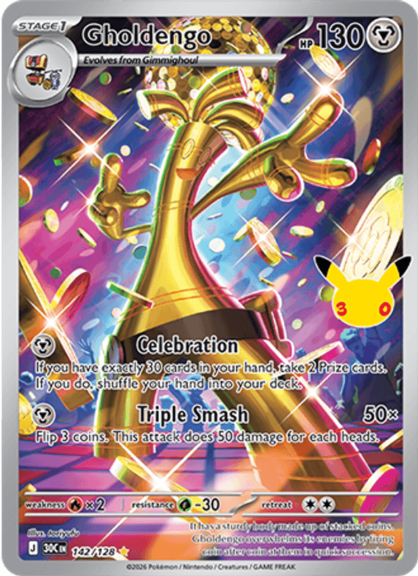 Gholdengo, card 142 from 30th Celebration