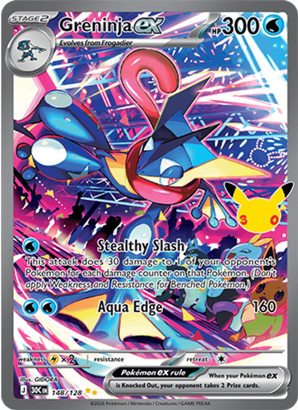 Greninja ex, carta 148 de Celebração de 30 Anos
