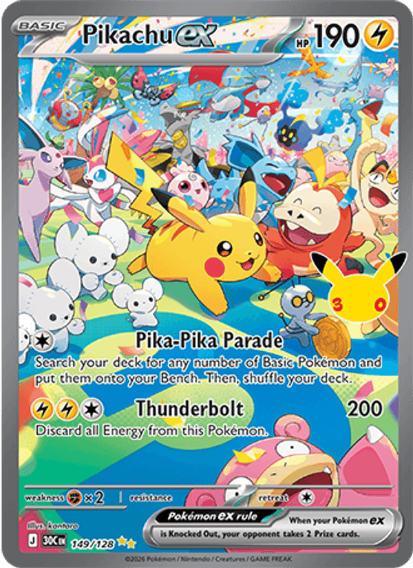 30th Celebration の 149 番、Pikachu ex
