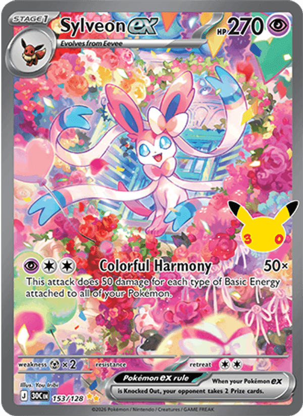 Sylveon ex, card 153 from 30th Celebration