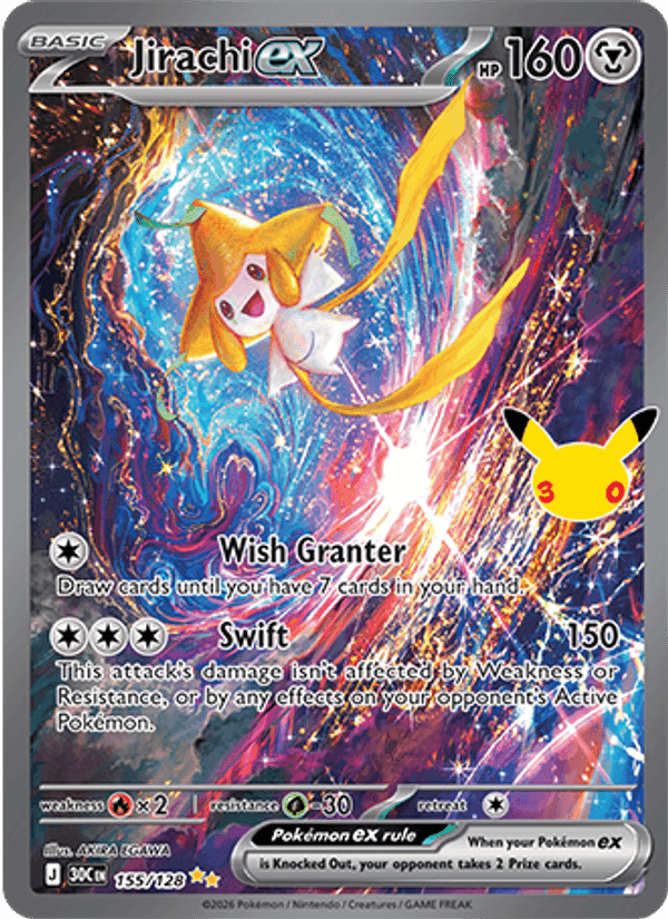 Jirachi ex, card 155 from 30th Celebration