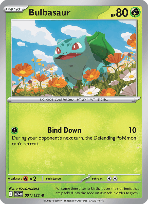 Bulbasaur, card 001 from Mega Evolution