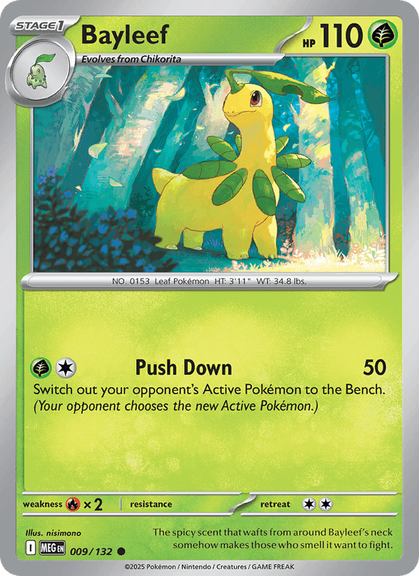 Bayleef, carta 009 di Mega Evolution
