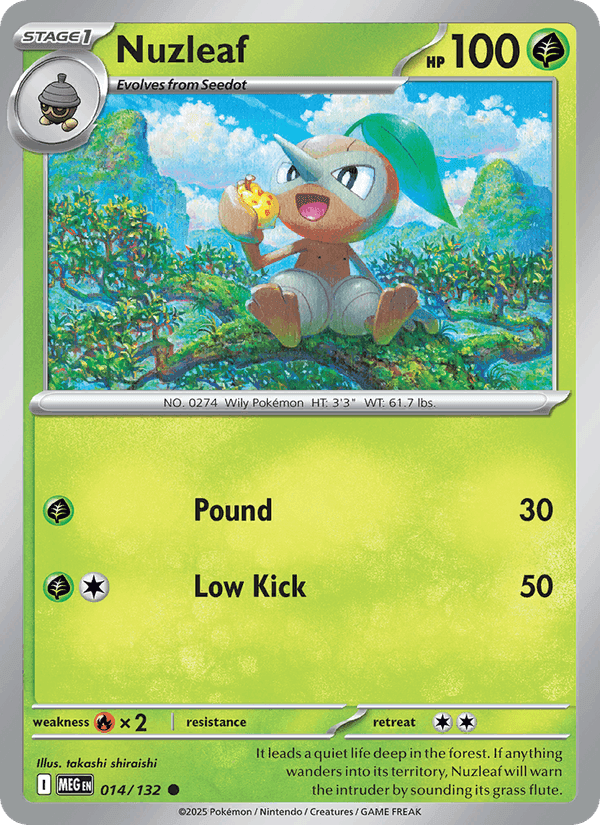 Nuzleaf, carta 014 di Mega Evolution