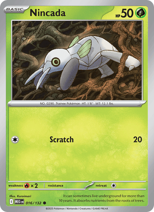 Nincada, card 016 from Mega Evolution