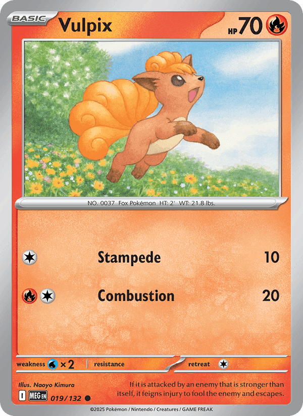 Vulpix, card 019 from Mega Evolution