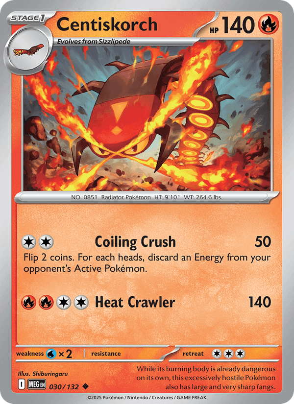 Centiskorch, carta 030 di Mega Evolution