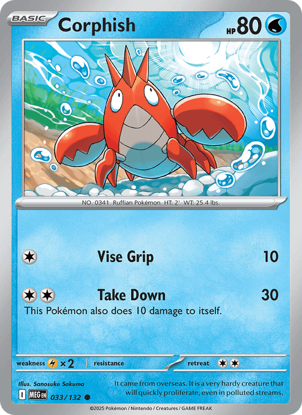 Corphish, carta 033 di Mega Evolution
