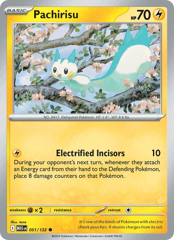 Pachirisu, card 051 from Mega Evolution