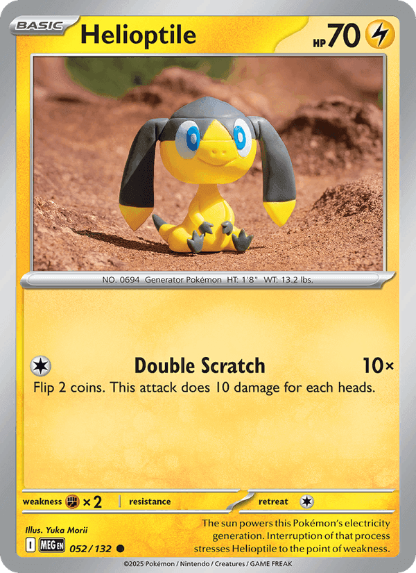 Helioptile, card 052 from Mega Evolution