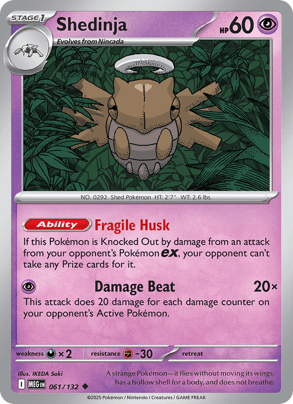 Shedinja, card 061 from Mega Evolution