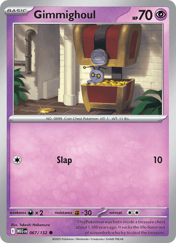 Gimmighoul, card 067 from Mega Evolution