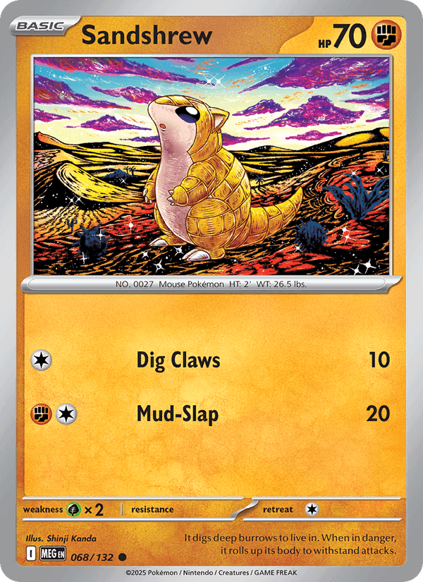 Sandshrew, card 068 from Mega Evolution