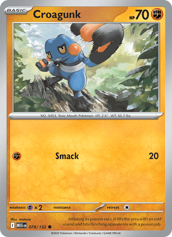 Croagunk, card 078 from Mega Evolution