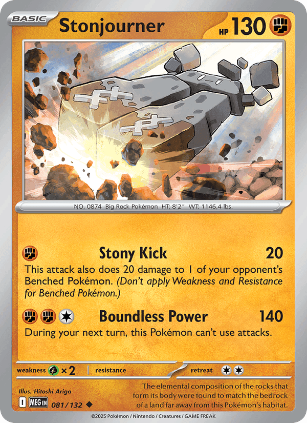 Stonjourner, card 081 from Mega Evolution