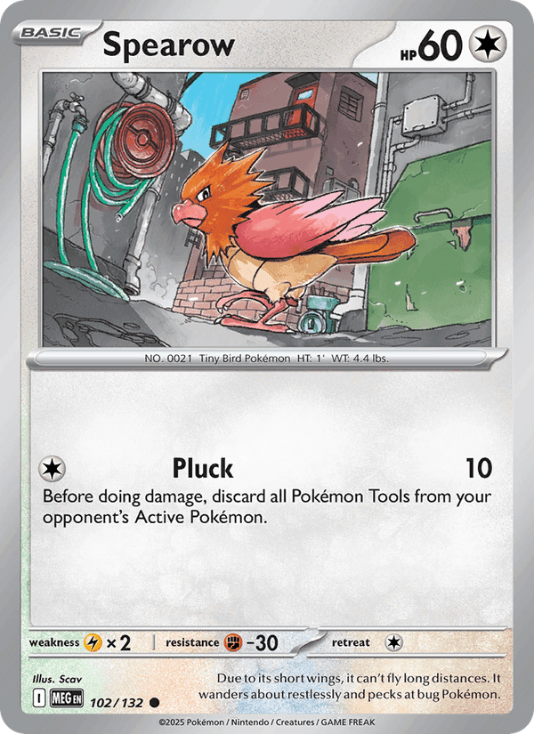Spearow, card 102 from Mega Evolution
