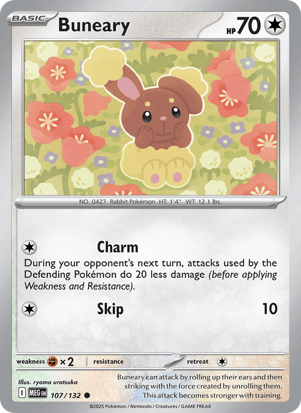 Buneary, card 107 from Mega Evolution