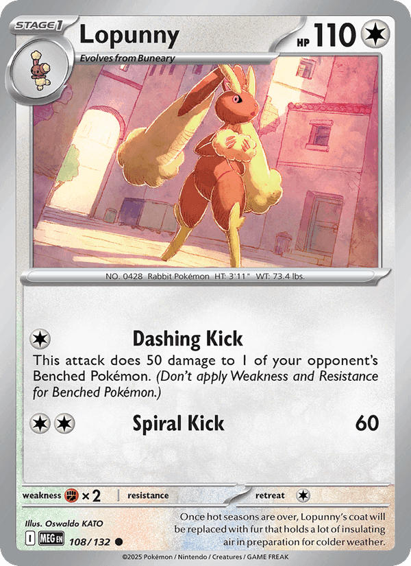 Lopunny, card 108 from Mega Evolution
