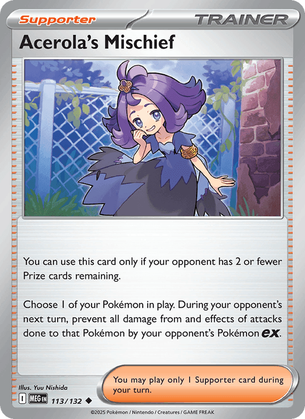 Acerola's Mischief, card 113 from Mega Evolution