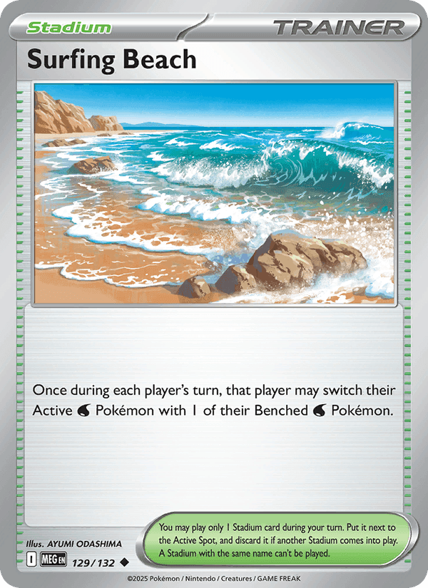 Surfing Beach, card 129 from Mega Evolution