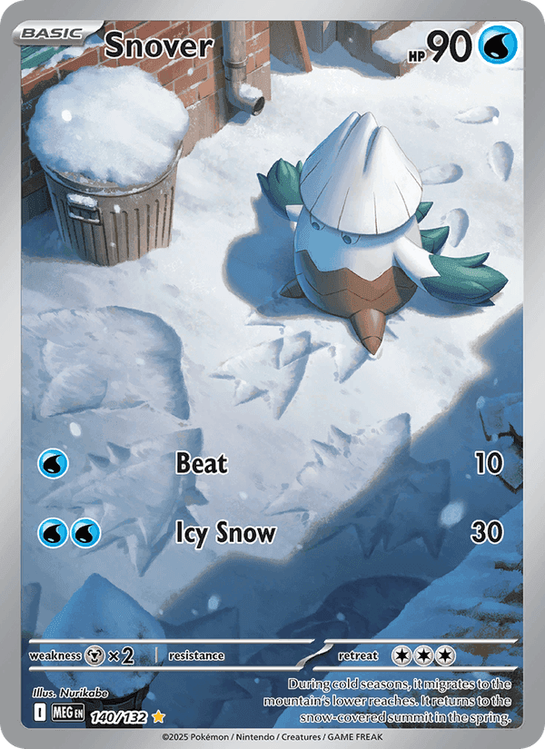 Snover, carte 140 de Mega Evolution