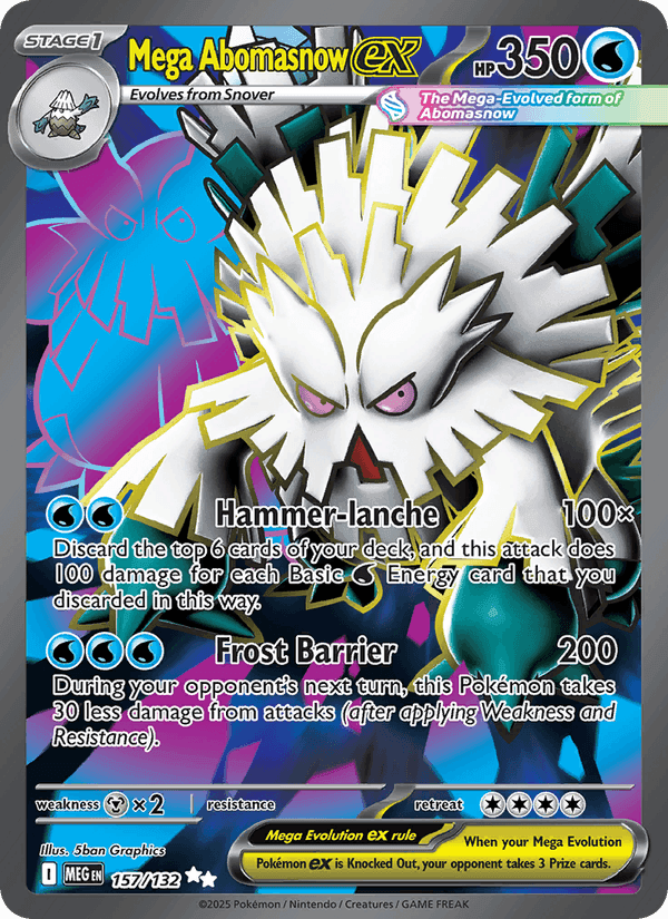 Mega Abomasnow ex, card 157 from Mega Evolution