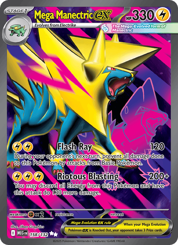 Mega Manectric ex, card 158 from Mega Evolution
